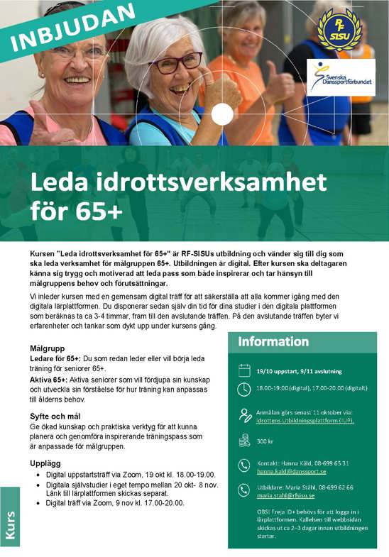 Leda idrottsverksamhet för 65+